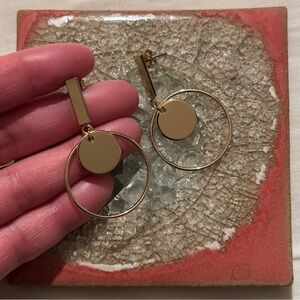 Gold Geometric Crescent Earrings